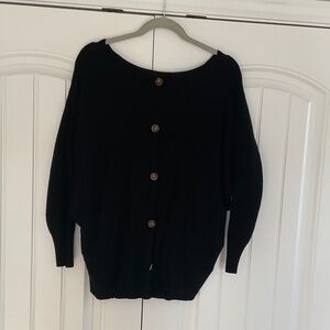 Vila Milano XL Black Dolman Sweater with Back Buttons